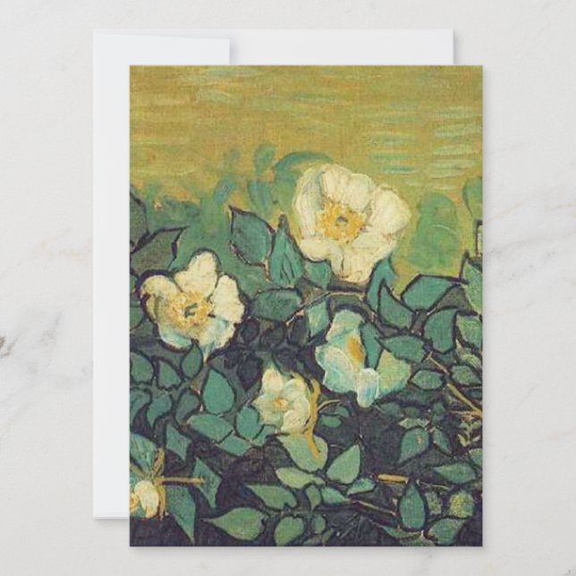 Invitación en blanco, Rosas de Van Gogh Wild (Anverso)