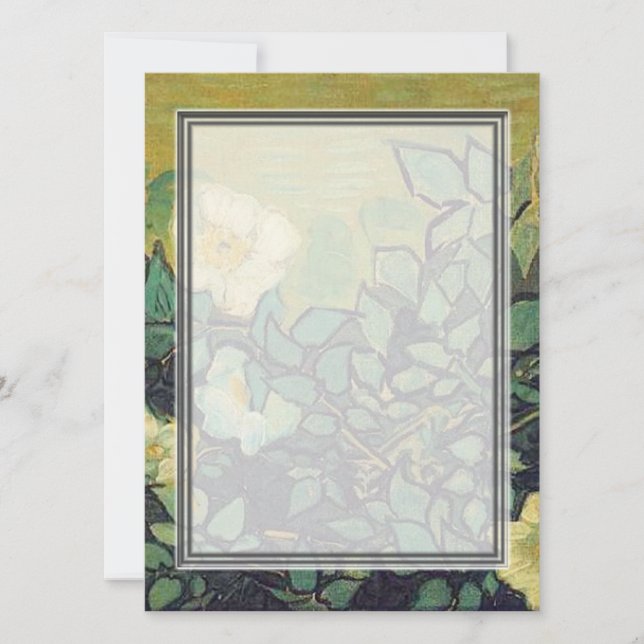 Invitación en blanco, Rosas de Van Gogh Wild (Anverso)