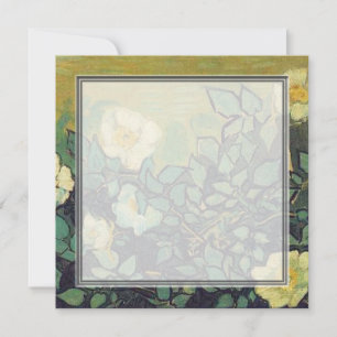 invitación en blanco, Rosas Silvestres de Van Gogh