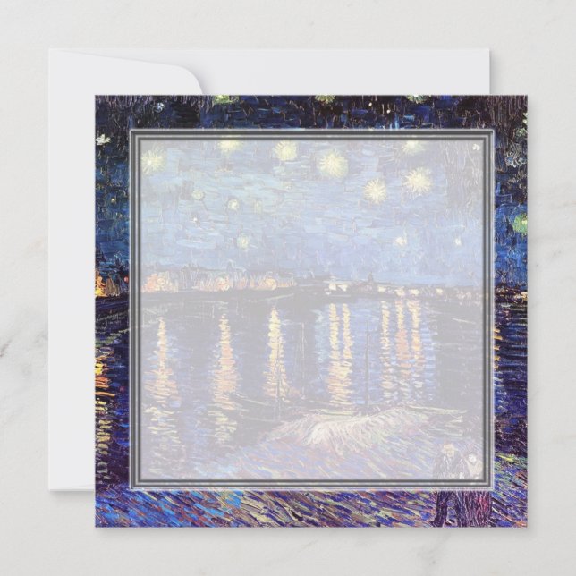 invitación en blanco, van Gogh noche estrellada (Anverso)
