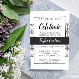Invitación en blanco y negro
