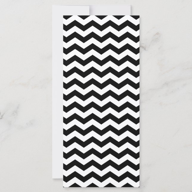 Invitación en blanco y negro en zigzag (Anverso)