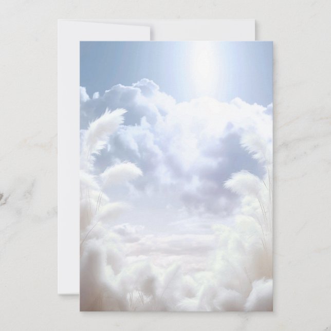 Invitación En Cloud Nueve 9 Pampas Bridal Shower BLANK (Anverso)