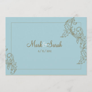 Invitación en color azul marino de Acanthus