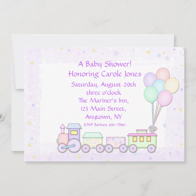 Invitación en colores pastel de Baby Shower del (Anverso)