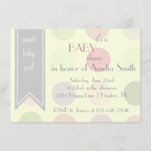Invitación en colores pastel de la ducha de la