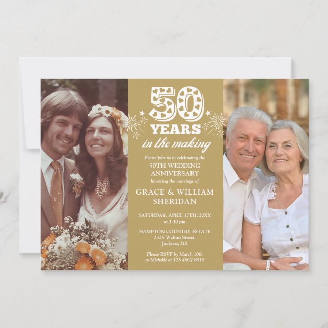 Invitación En el 50° aniversario de Boda 2 foto (Anverso)