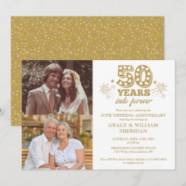Invitación En el aniversario de bodas número 50 hacia la eter