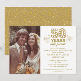 Invitación En el aniversario número 50 de bodas, hacia la ete