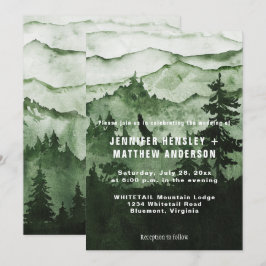 Invitación En El Boda De Escena De Las Montañas De Esmeralda 