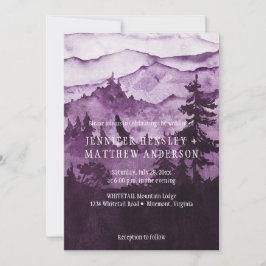 Invitación En El Boda De La Escena De Las Montañas Oscuras Y 