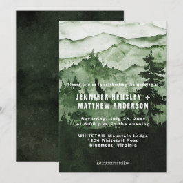 Invitación En El Boda De La Escena Verde De Esmeralda Salvaje