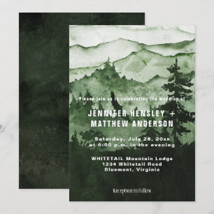 Invitación En El Boda De La Escena Verde De Esmeralda Salvaje
