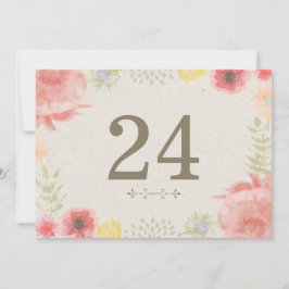 Invitación En el Boda de verano de la pradera números de tabl