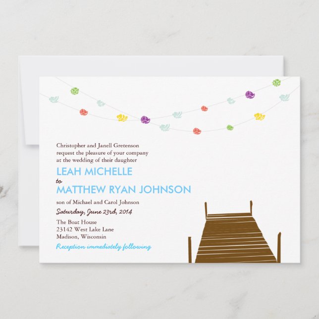 Invitación En el boda del agua invite (Anverso)