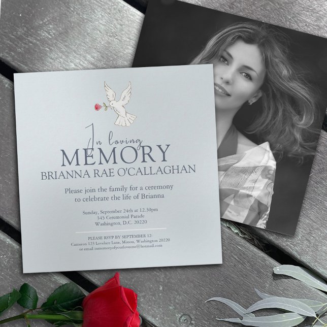 Invitación En el funeral de la rosa roja, adorada memoria (Subido por el creador)