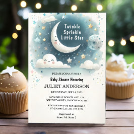 Invitación En el Purpurina Twinkle Twinkle Little Star Baby S