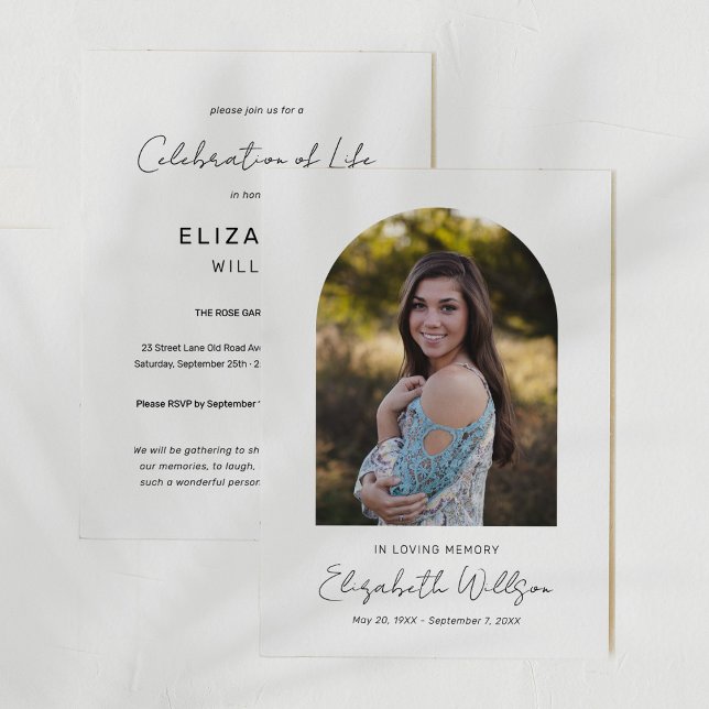 Invitación En el recuerdo del arco de la memoria de amor Foto (Subido por el creador)