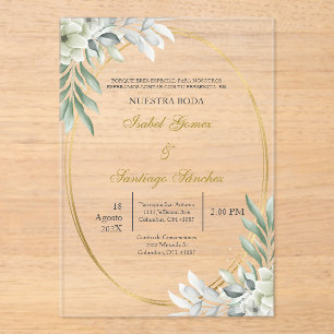 Invitación en español para boda
