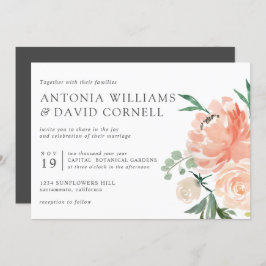 Invitación En flor | Moda boda Floral Rosa Botánica Inv