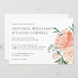 Invitación En flor | Moda boda Floral Rosa Botánica Inv