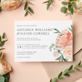 Invitación En flor | Moda boda floral rosado botánico