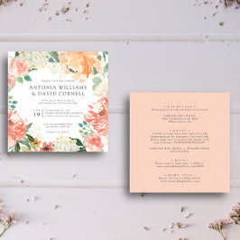 Invitación En flor | Todo en un boda botánico rosa