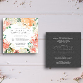 Invitación En flor | Todo en un boda botánico rosa