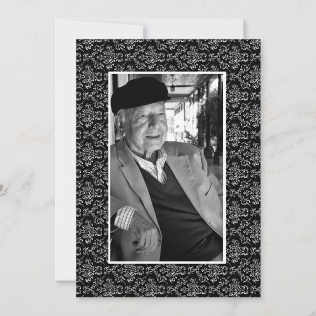 Invitación En foto cariñosa del aviso de la muerte de la (Anverso)