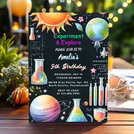 Invitación En Fun Lab Los Niños Geek Nerd Mad Science 9º Cump