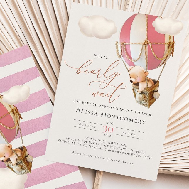 Invitación en globo aerostático de oso (Subido por el creador)