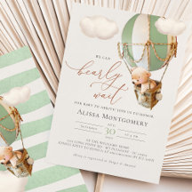 Invitación en globo aerostático de oso