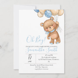 Invitación en globo de Oso de Teddy