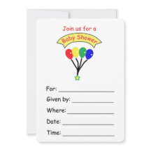 Invitación en globo para un Baby Shower
