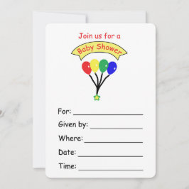 Invitación en globo para un Baby Shower