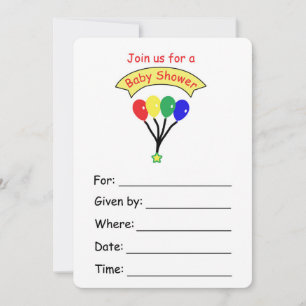 Invitación en globo para un Baby Shower