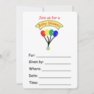 Invitación en globo para un Baby Shower