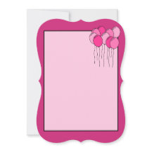 Invitación en globo rosa