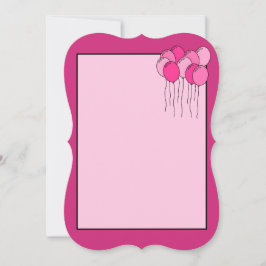 Invitación en globo rosa