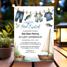 Invitación En Hook Bait Fun Wood Little Fishman Baby Shower