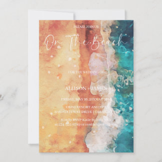 Invitación En La Boda Beach Watercolor Beach