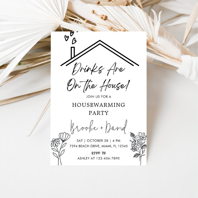 Invitación En La Casa Se Sirven Bebidas Fiestas Para El Calen (Subido por el creador)