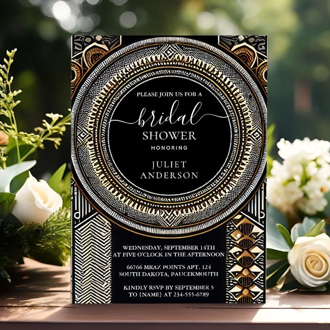 Invitación En la ducha de novias tradicional de Nigeria afroa (Subido por el creador)