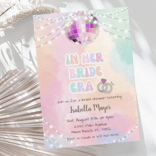 Invitación En la era de la novia, la retro musical pastel duc