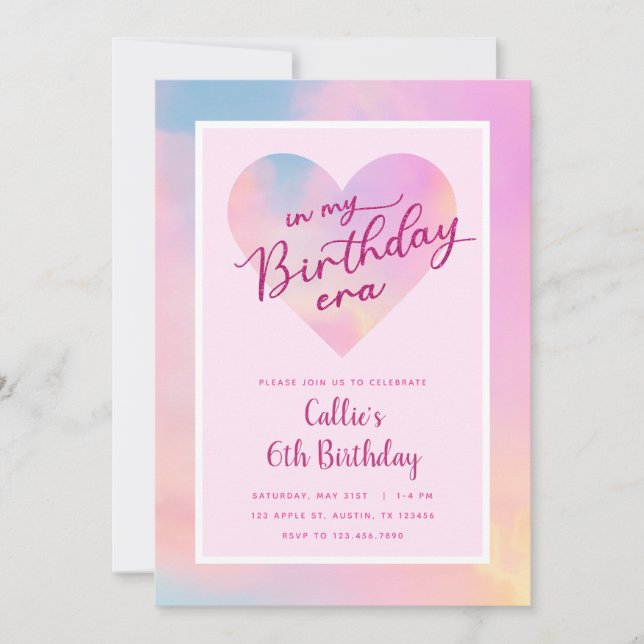 Invitación En la era de mi cumpleaños (Anverso)