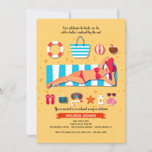 Invitación En la fiesta de la soltera de playa