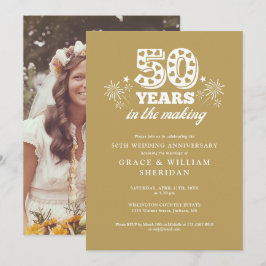 Invitación En la foto del 50 aniversario del Boda Making Gold