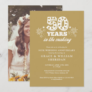 Invitación En la foto del 50 aniversario del Boda Making Gold