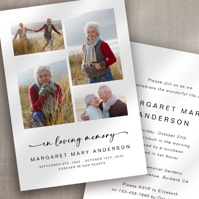 Invitación En la memoria amorosa | Cuatro Fotos Memorial del  (Subido por el creador)