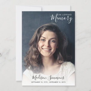 Invitación En la memoria amorosa Foto Celebración del funeral
